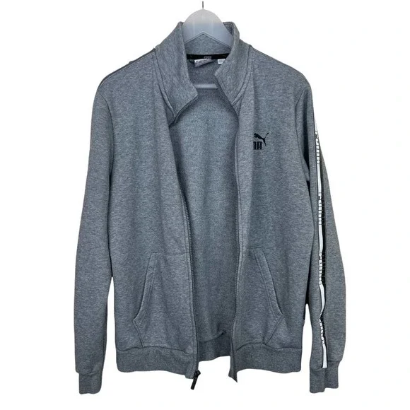 PUMA Full Zip Fleece Track Jacket Grey Size Small - Picture 14 of 14